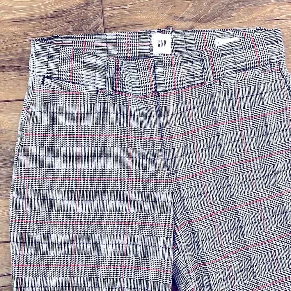 GAP, Signature Skinny Ankle, Black/white/red plaid, Wms Size 4